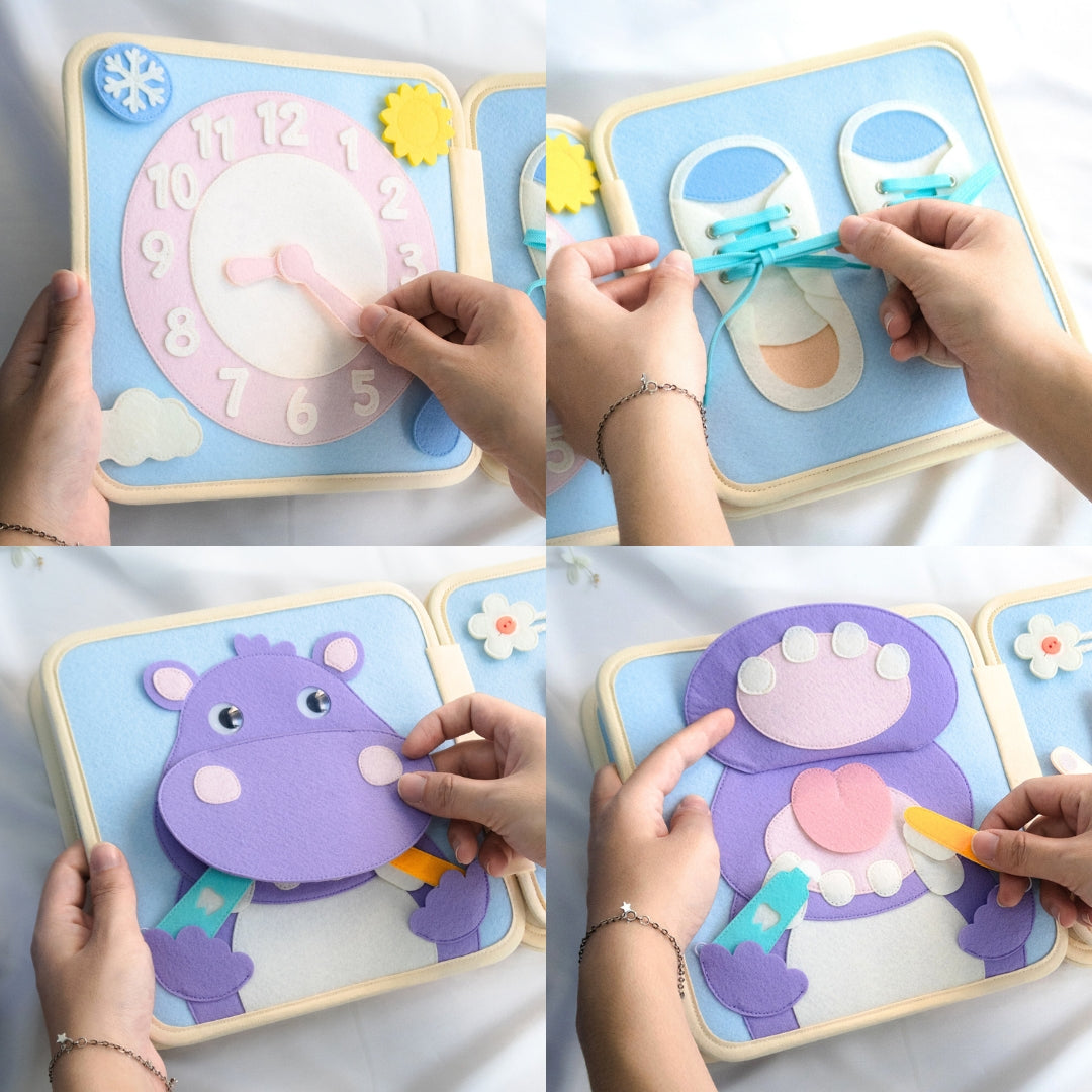 RISING STARS TB1 (Extended Version) Handmade Activity Felt Quiet Books Educational Toys for Preschoolers - TinyBusy