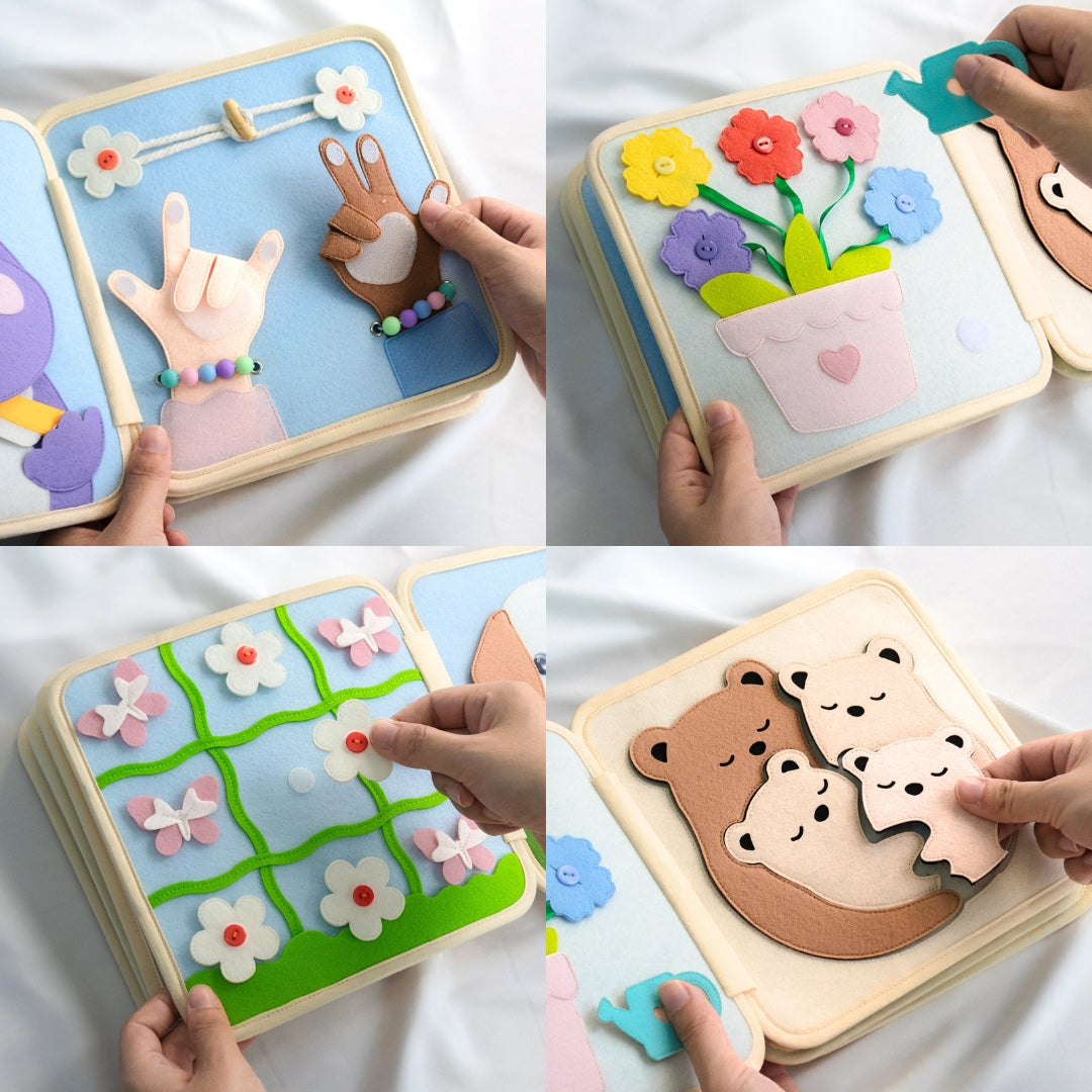 RISING STARS TB1 (Extended Version) Handmade Activity Felt Quiet Books Educational Toys for Preschoolers - TinyBusy