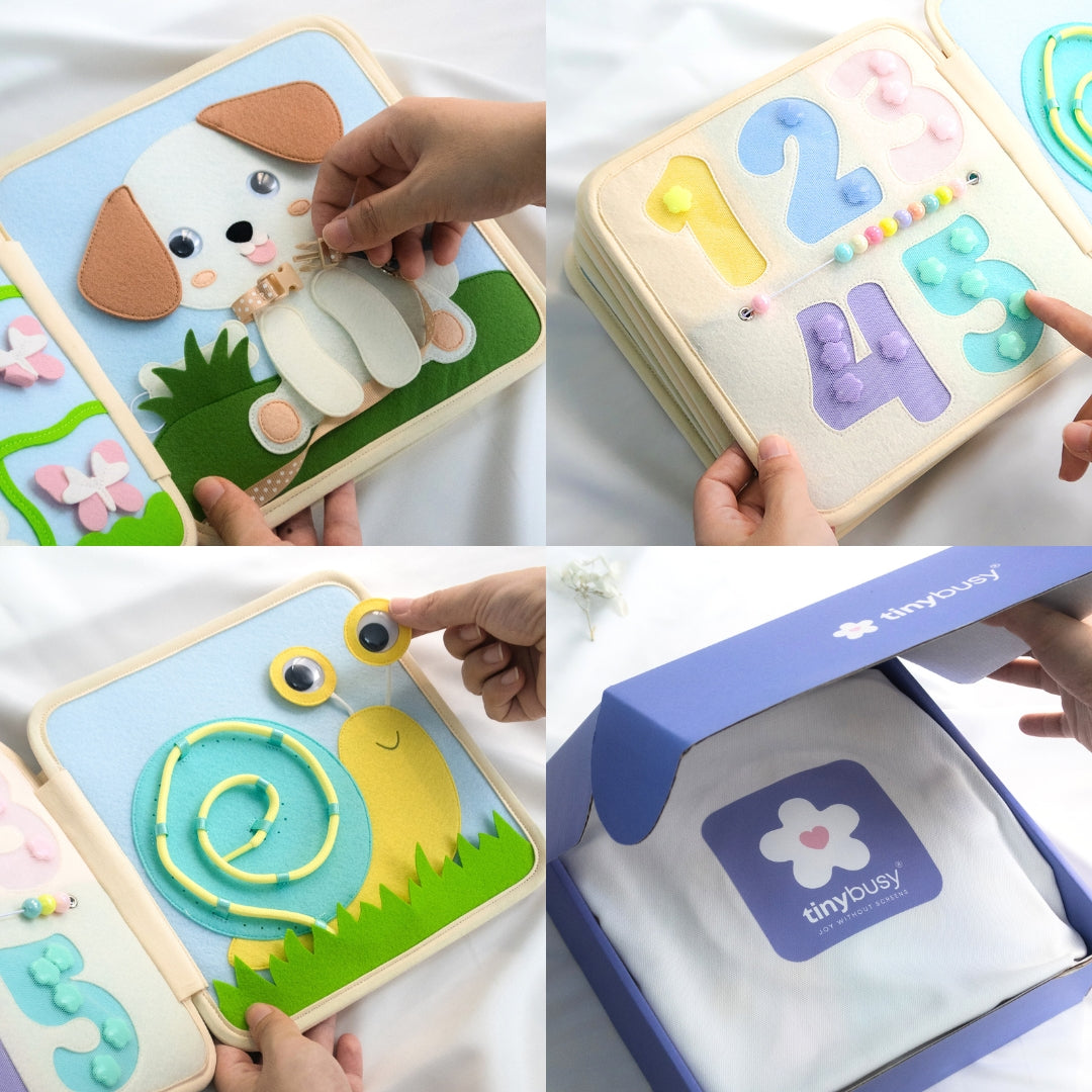 RISING STARS TB1 (Extended Version) Handmade Activity Felt Quiet Books Educational Toys for Preschoolers - TinyBusy