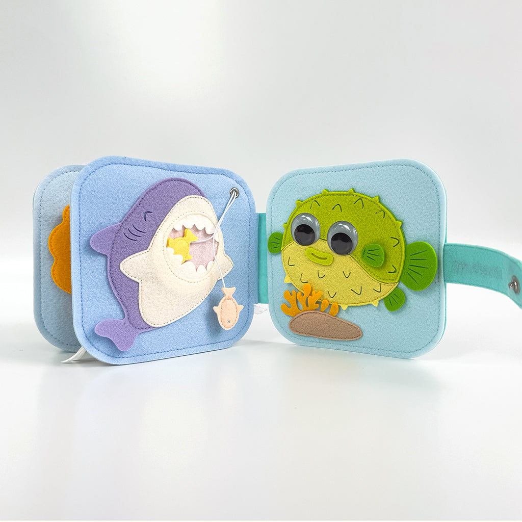 OCEAN FRIENDS MNB4 Handmade Felt Sensory Interactive Mini Quiet Books Educational Toys Educational Toys for Toddlers