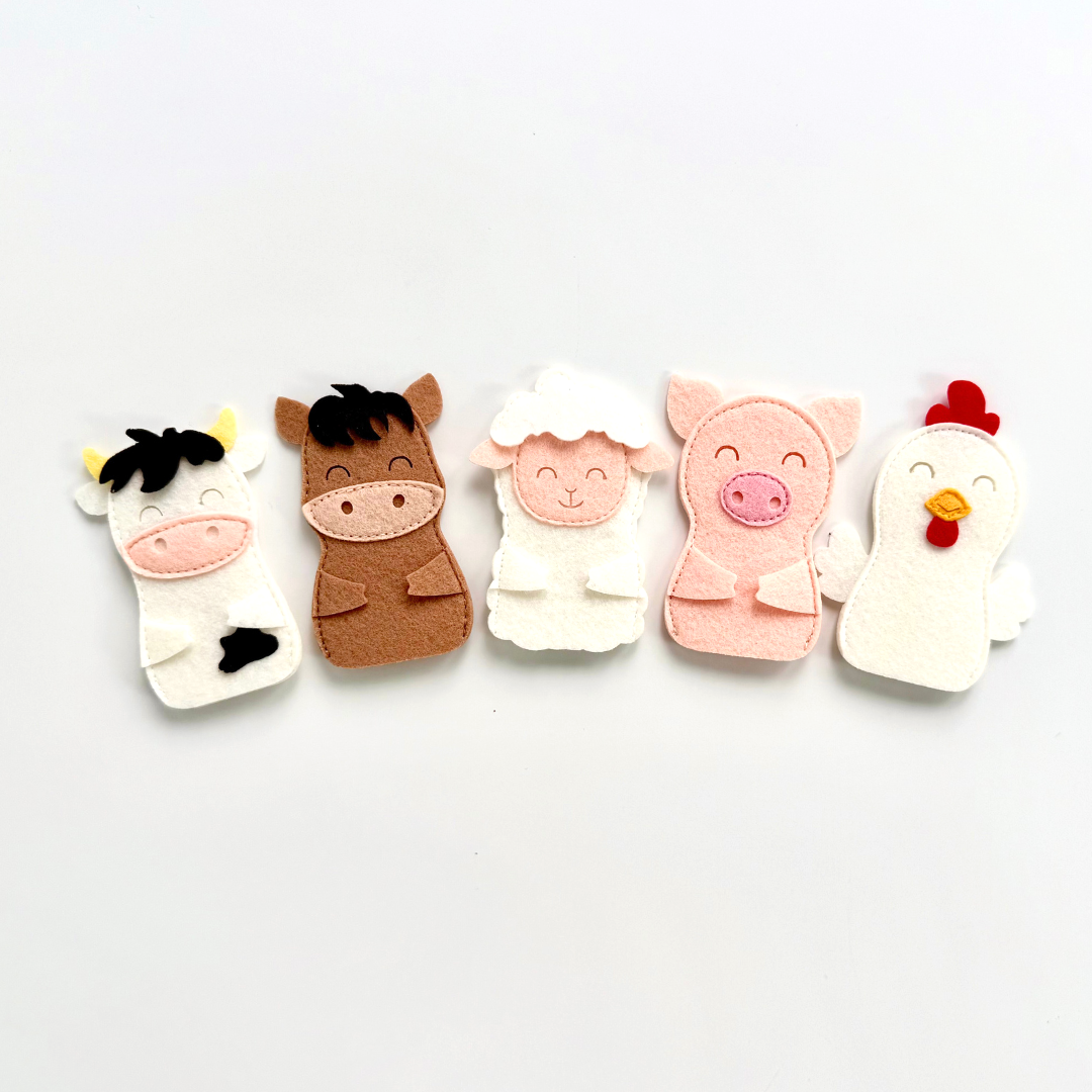FARM BUDDIES FP2 Set of 5 Felt Finger Puppets