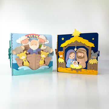 Bible Bundle: Old Testament Stories & Christmas Bible Stories Interactive Felt Quiet Books Christian Toys for Kids