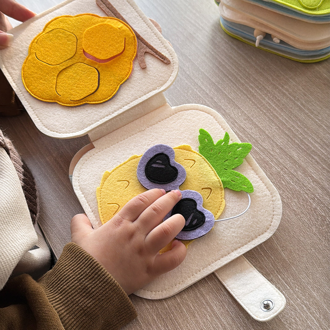 BROWN LION MNB2 Handmade Felt Interactive Quiet Books