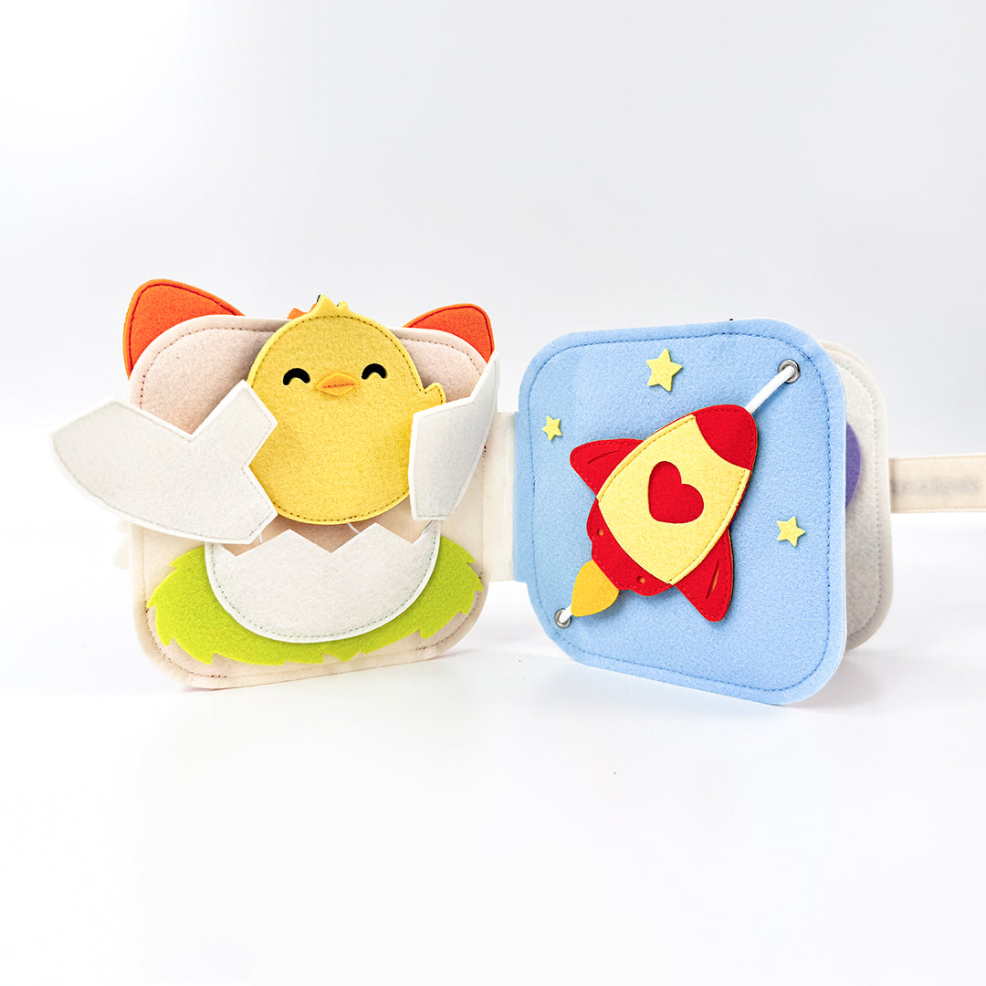MELLOW FOX MNB3 Handmade Felt Sensory Interactive Mini Quiet Books Educational Toys for Toddlers