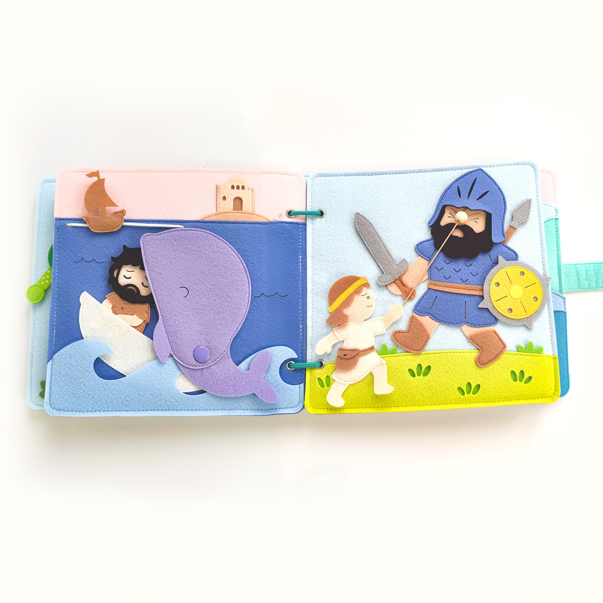 Bible Old Testament Stories Felt Quiet Books BB1 Handmade Activity Busy Book Educational Christian Toys for Toddlers and Pre-schoolers - TinyBusy