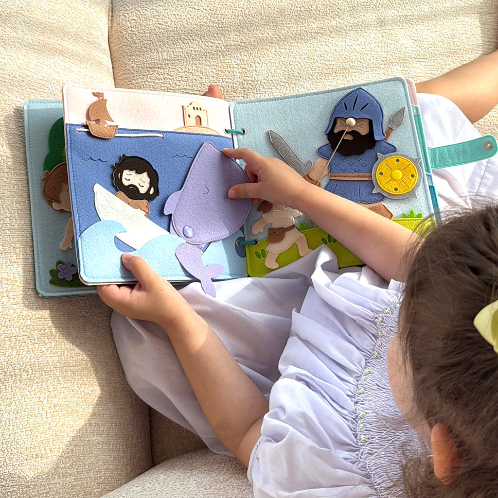 Bible Old Testament Stories Felt Quiet Books BB1 Handmade Activity Busy Book Educational Christian Toys for Toddlers and Pre-schoolers - TinyBusy