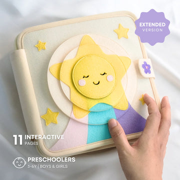 RISING STARS TB1 (Extended Version) Handmade Activity Felt Quiet Books Educational Toys for Preschoolers - TinyBusy