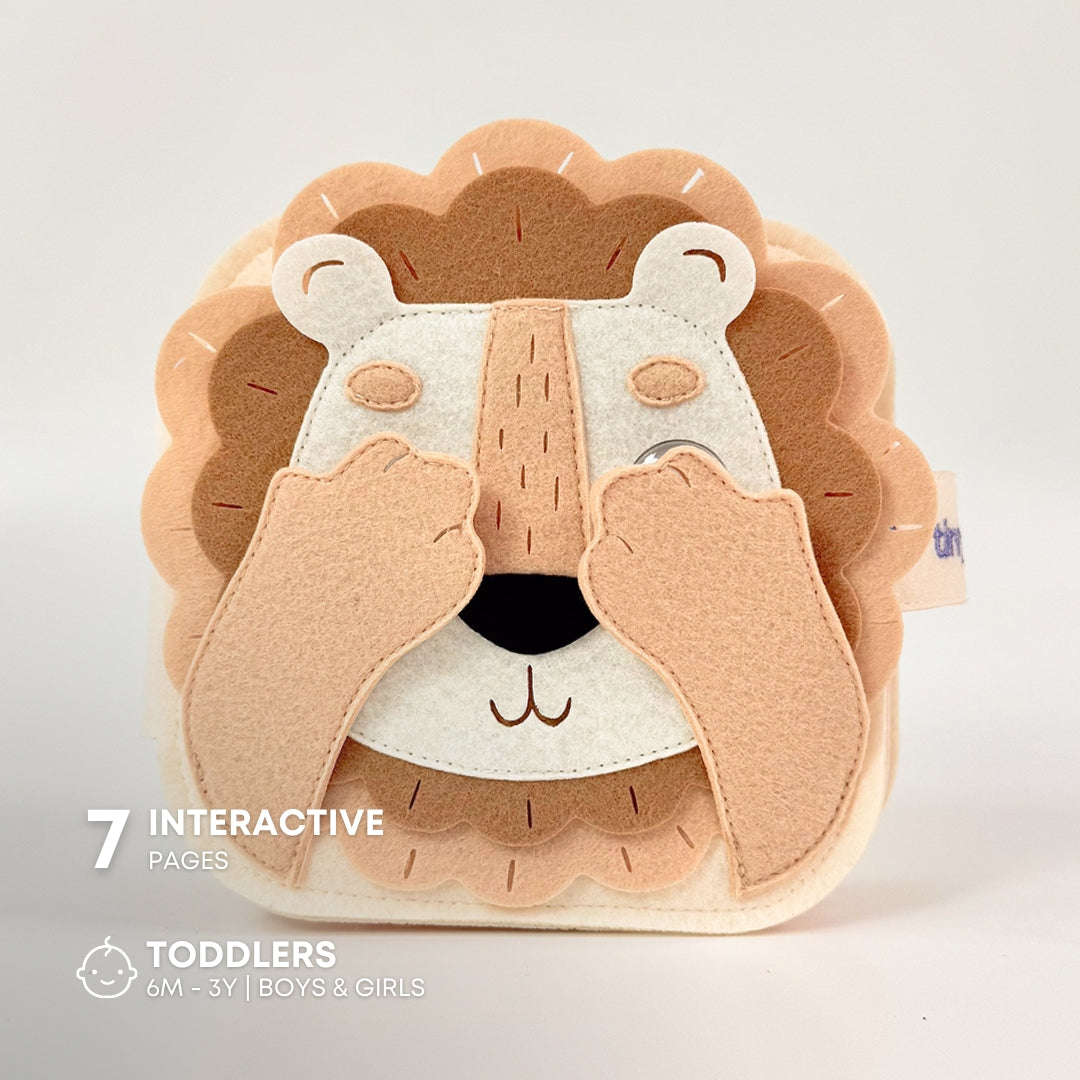 BROWN LION MNB2 Handmade Felt Interactive Quiet Books