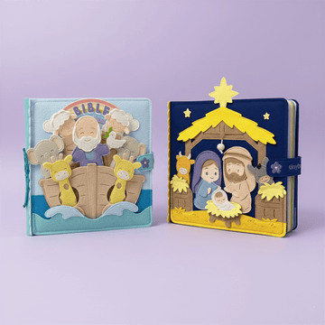 Bible Bundle: Old Testament Stories & Christmas Bible Stories Quiet Books - TinyBusy