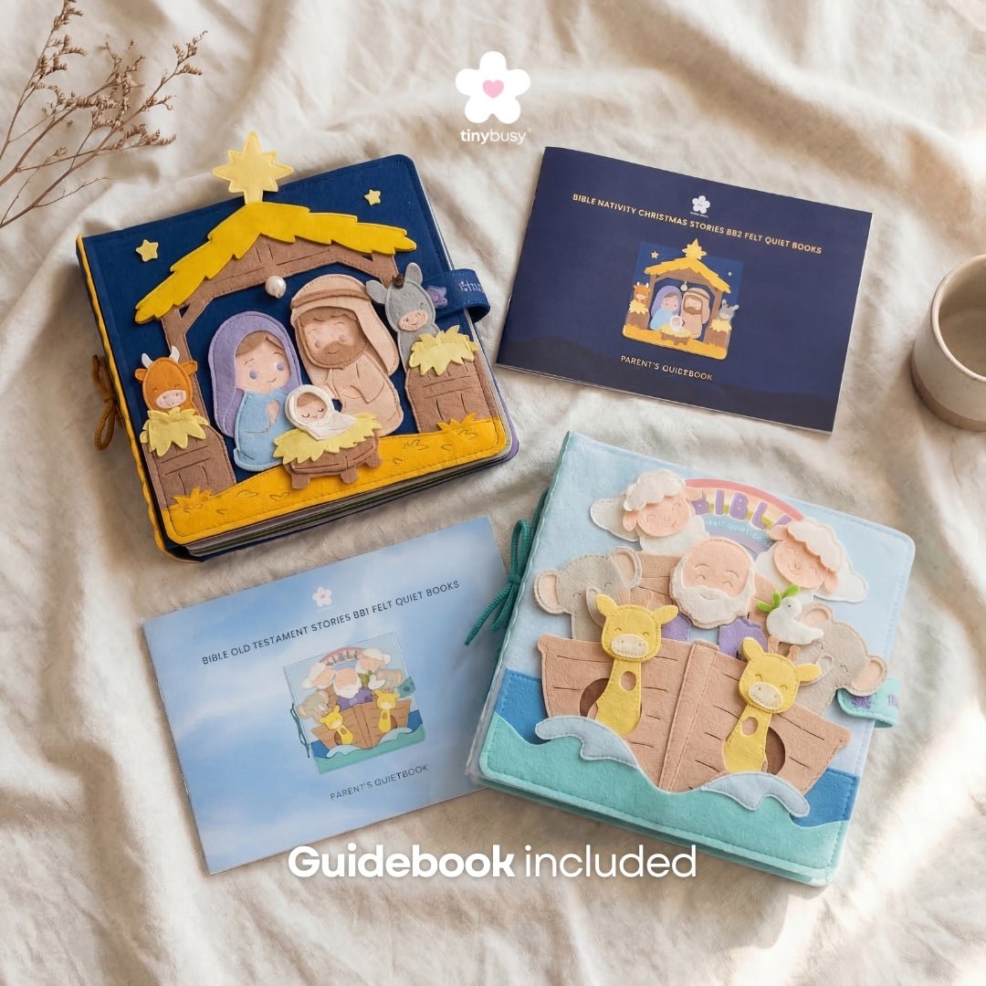 Bible Bundle: Old Testament Stories & Christmas Bible Stories Quiet Books - TinyBusy