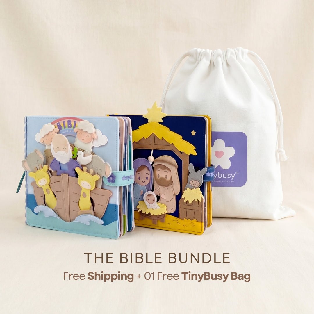 Bible Bundle: Old Testament Stories & Christmas Bible Stories Quiet Books - TinyBusy