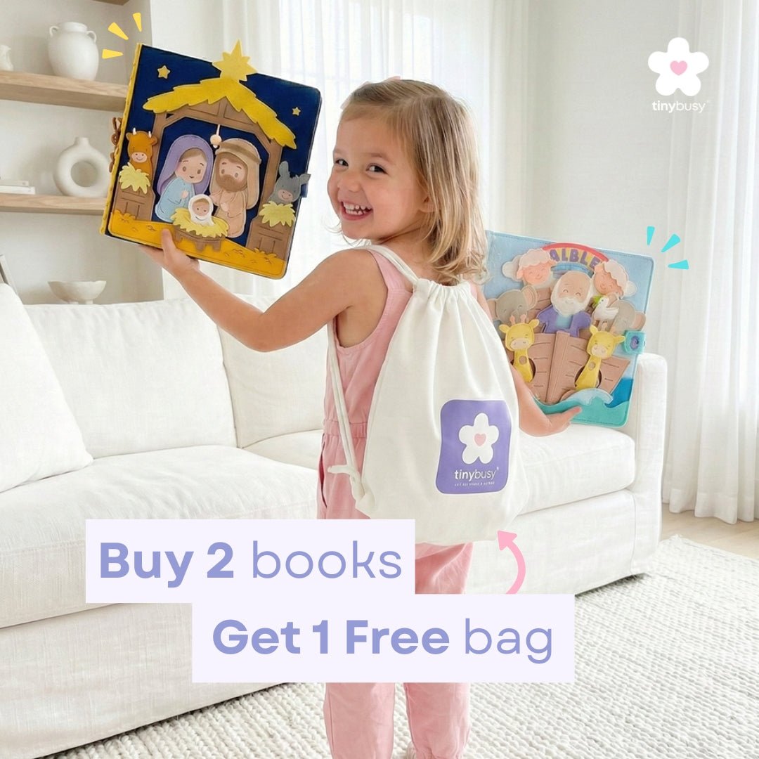 Bible Bundle: Old Testament Stories & Christmas Bible Stories Quiet Books - TinyBusy