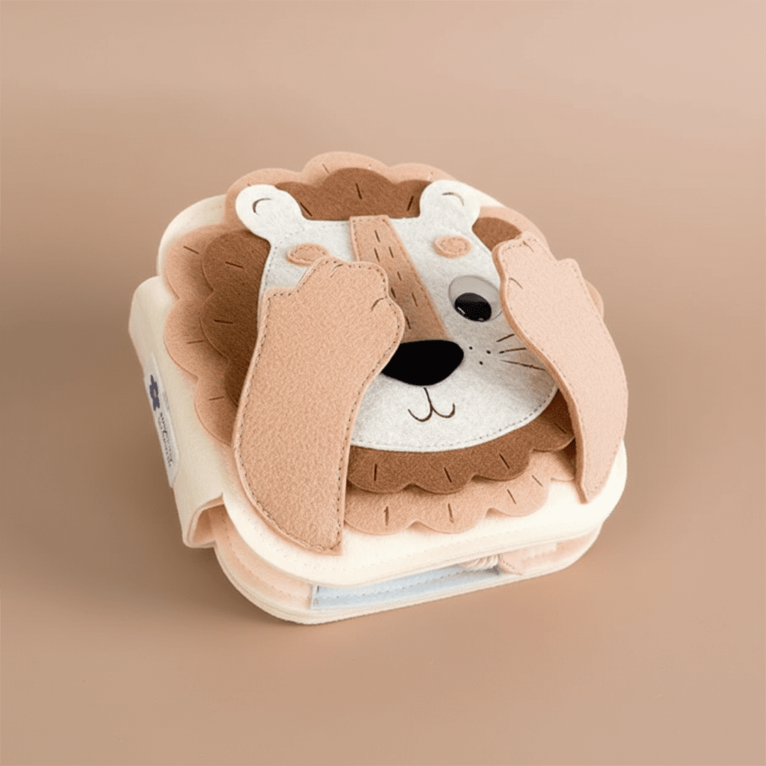 BROWN LION MNB2 Handmade Felt Interactive Quiet Books - TinyBusy
