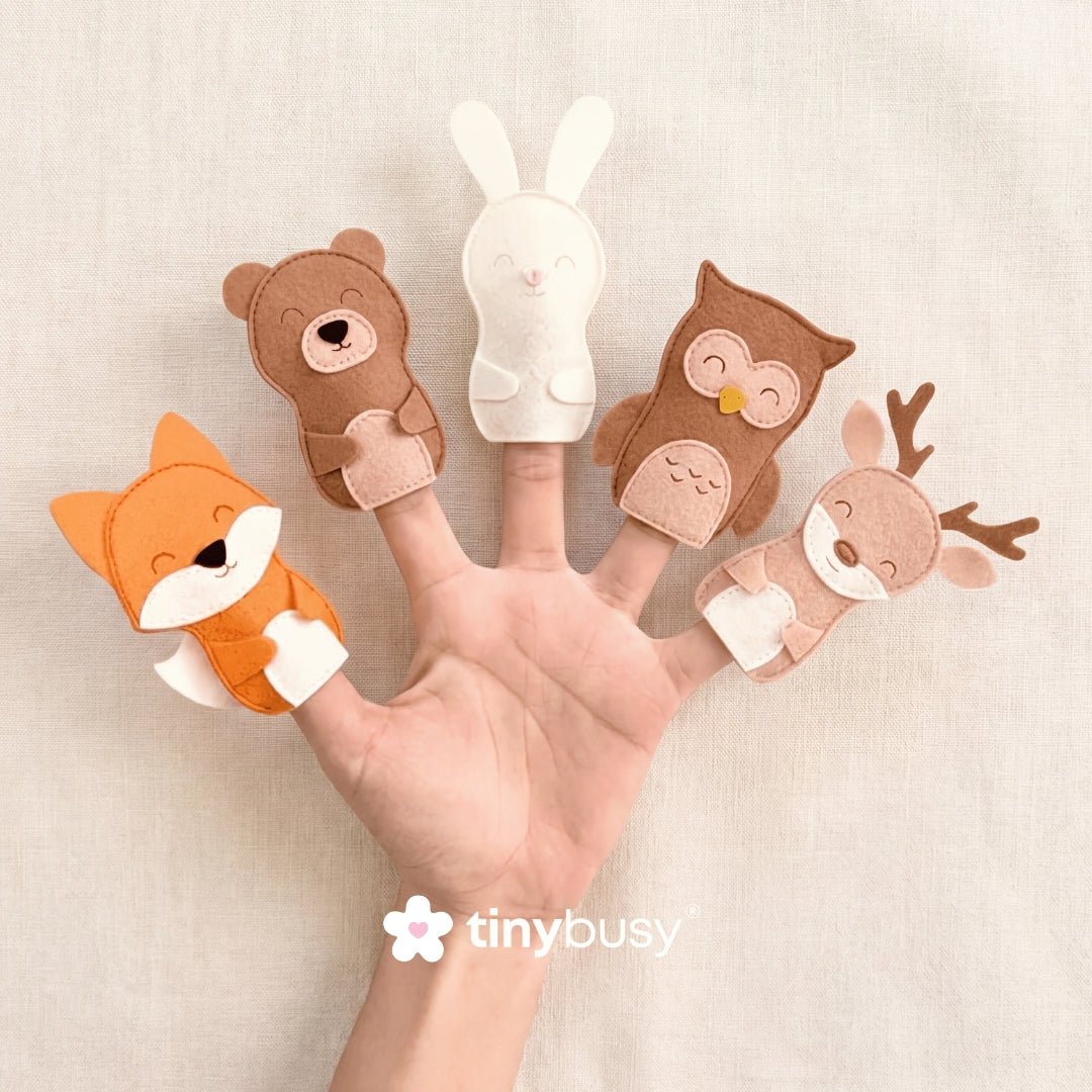 FOREST PALS FP3 Set of 5 Felt Finger Puppets - TinyBusy