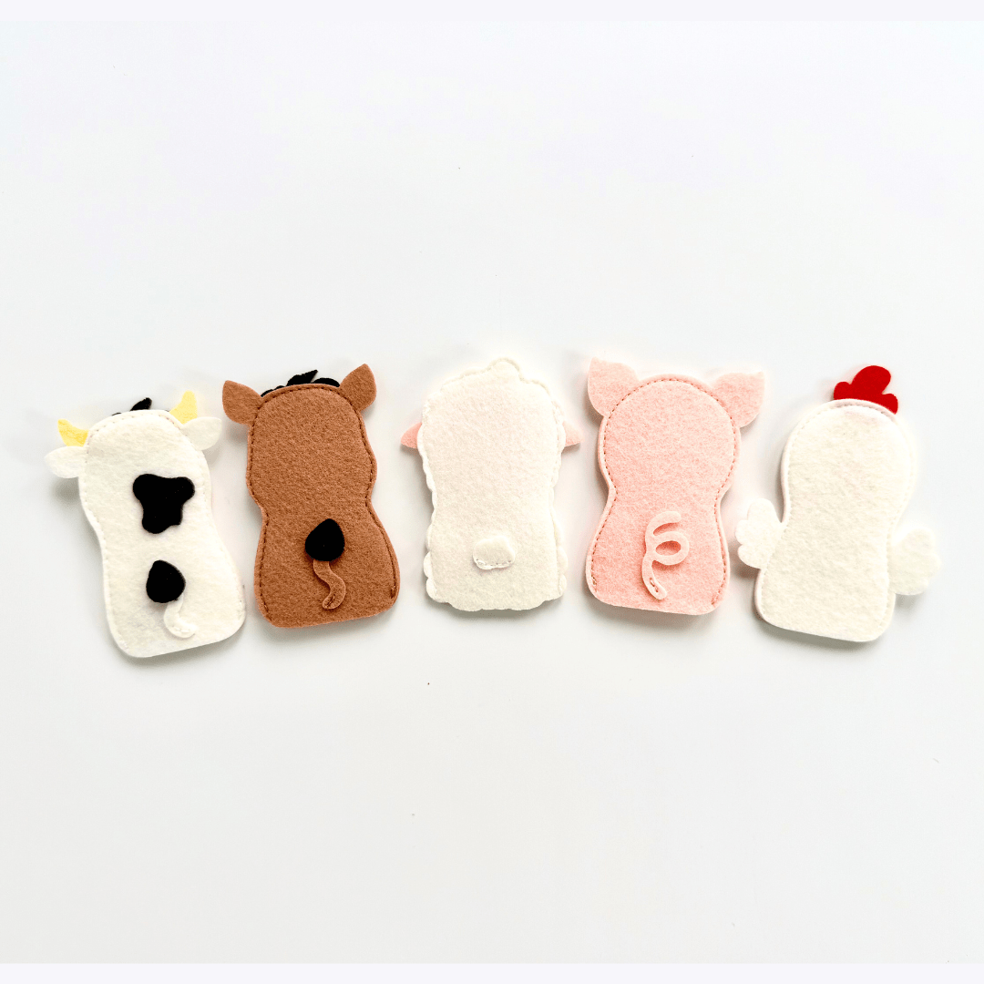 FARM BUDDIES FP2 Set of 5 Felt Finger Puppets - TinyBusy