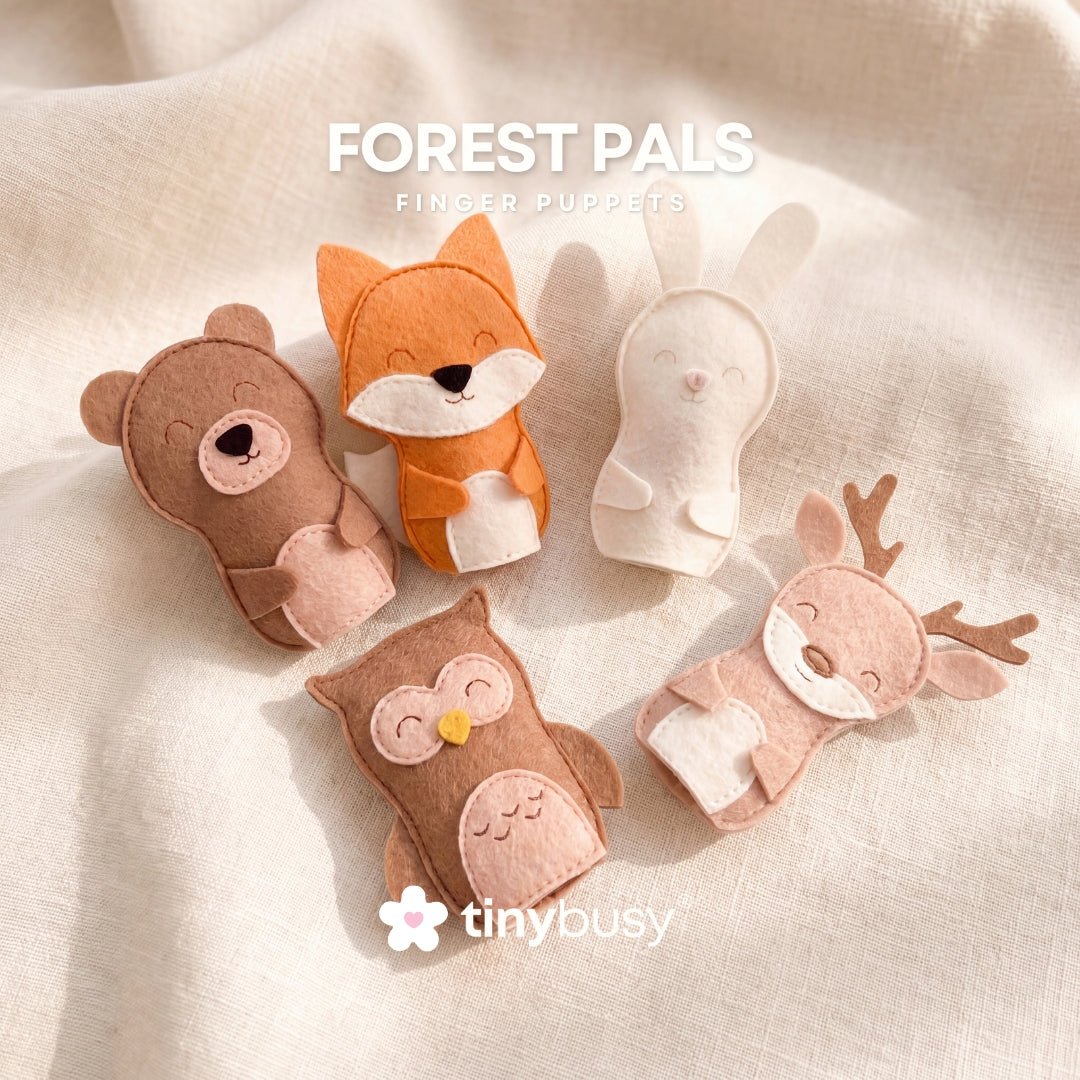 FOREST PALS FP3 Set of 5 Felt Finger Puppets - TinyBusy
