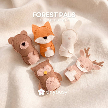 FOREST PALS FP3 Set of 5 Felt Finger Puppets - TinyBusy
