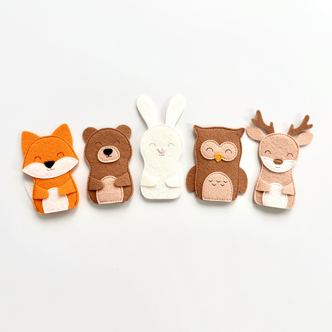 FOREST PALS FP3 Set of 5 Felt Finger Puppets - TinyBusy