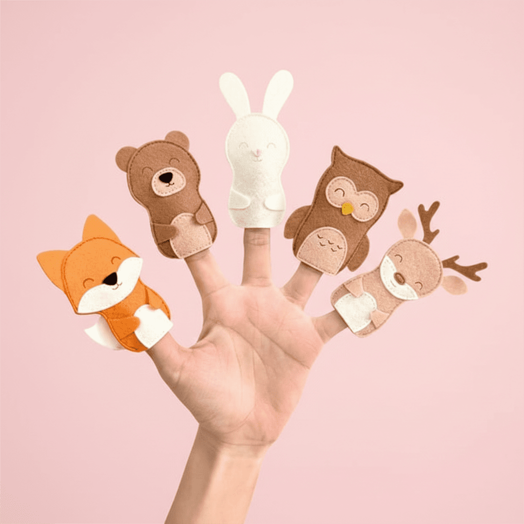 FOREST PALS FP3 Set of 5 Felt Finger Puppets - TinyBusy