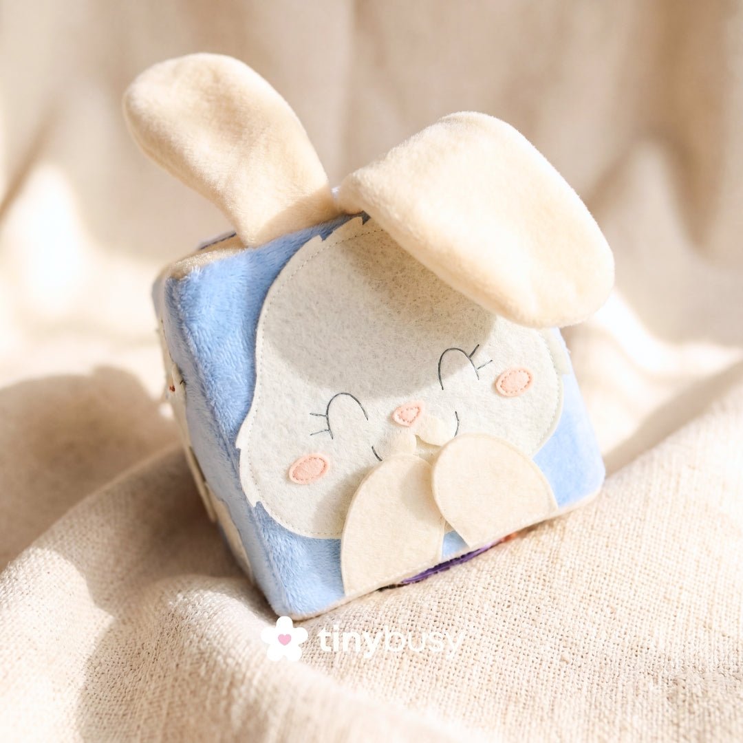 HAPPY BUNNY CB1 Handmade Activity Busy Cube Interactive Educational Toys for Toddlers - TinyBusy