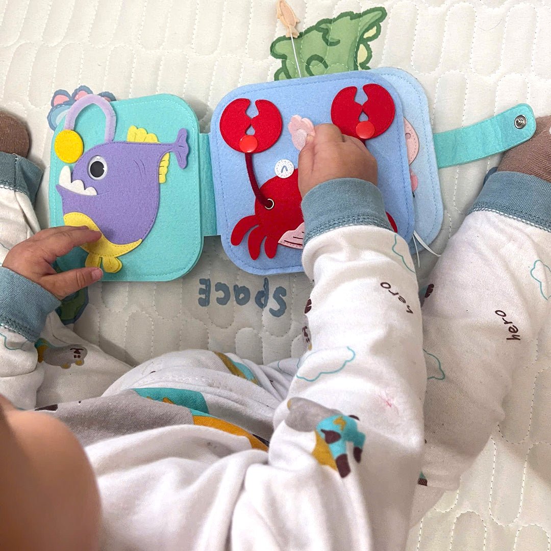 OCEAN FRIENDS MNB4 Handmade Felt Interactive Quiet Books - TinyBusy