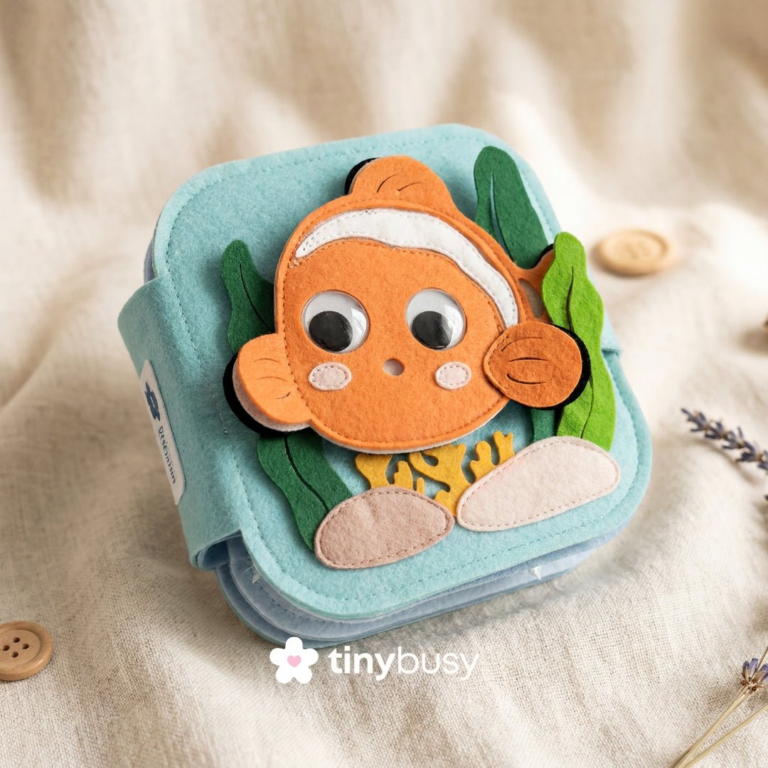 OCEAN FRIENDS MNB4 Handmade Felt Interactive Quiet Books - TinyBusy