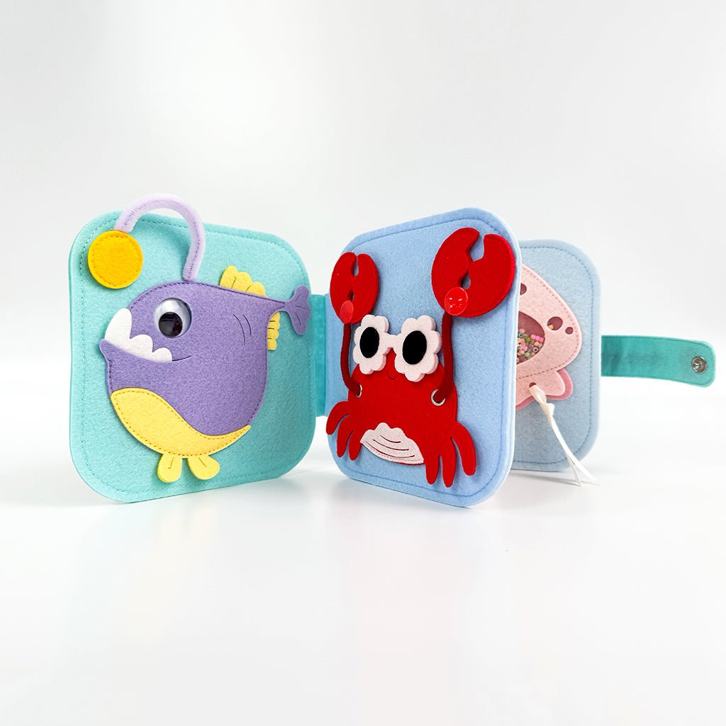 OCEAN FRIENDS MNB4 Handmade Felt Interactive Quiet Books - TinyBusy