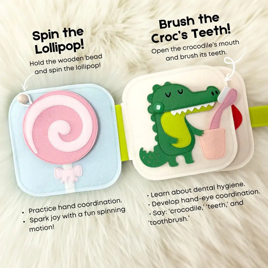SILLY FROG MNB1 Handmade Felt Interactive Quiet Books - TinyBusy