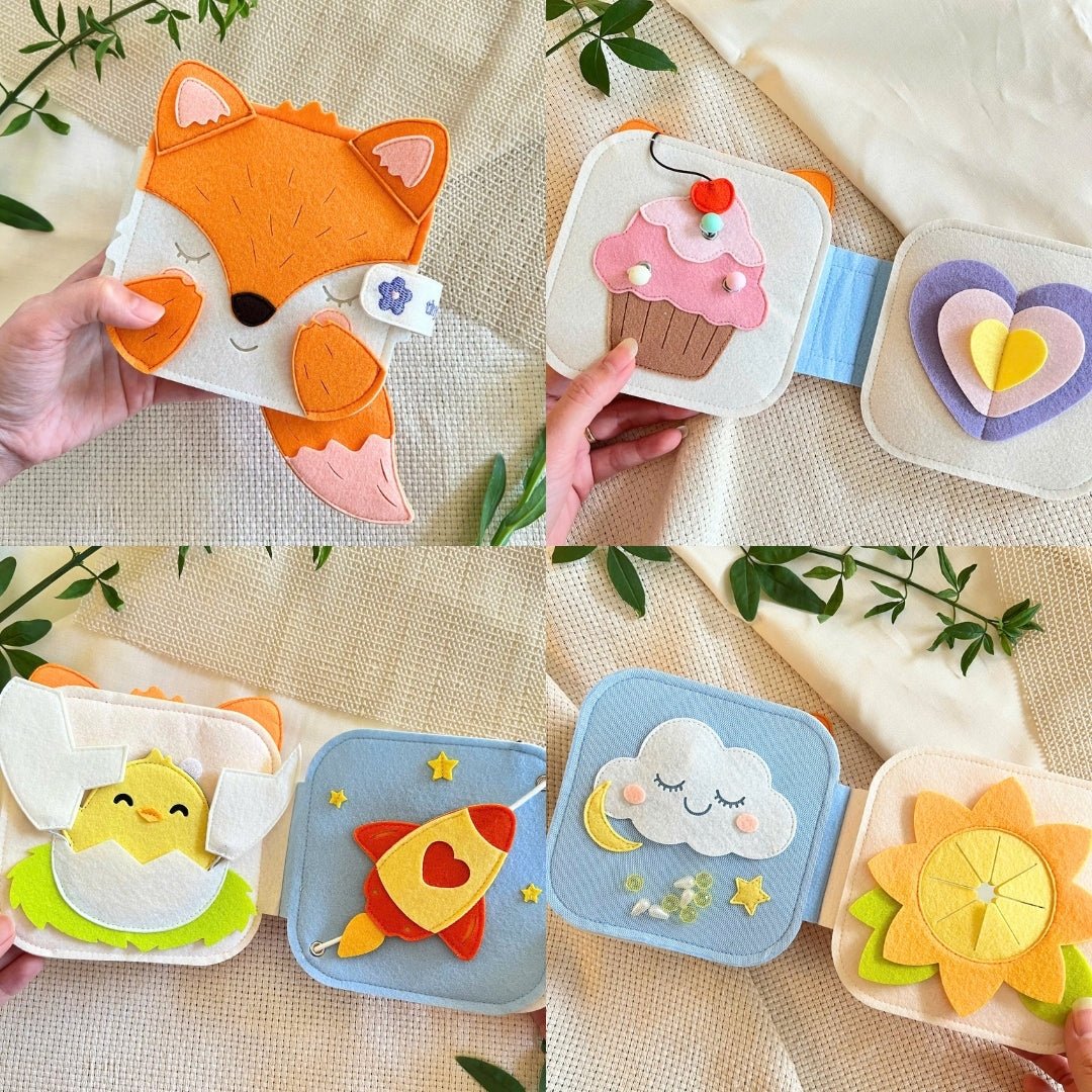 SUPER STAR BUNDLE - Set of 01 Big Quiet Book & 04 Mini Quiet Books (LITTLE STAR, OCEAN FRIENDS, BROWN LION, MELLOW FOX, & SILLY FROG) - TinyBusy