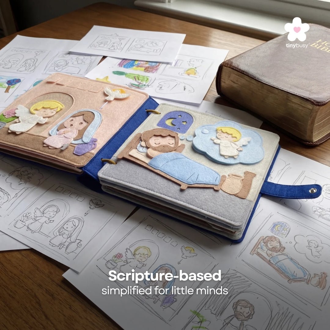 TinyBusy™ Nativity Bible Christmas Stories Handmade Busy Quiet Books BB2 - TinyBusy