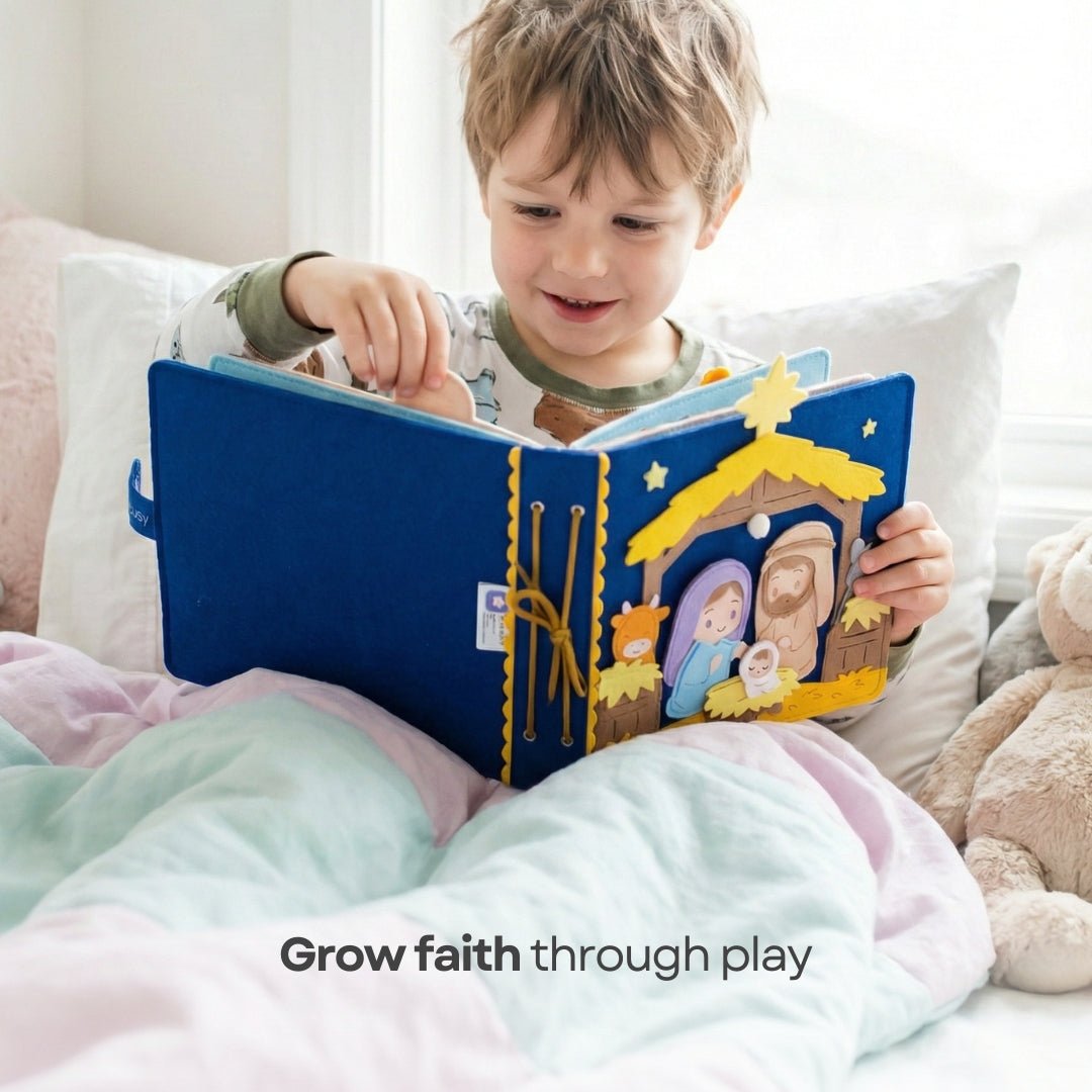 TinyBusy™ Nativity Bible Christmas Stories Handmade Busy Quiet Books BB2 - TinyBusy