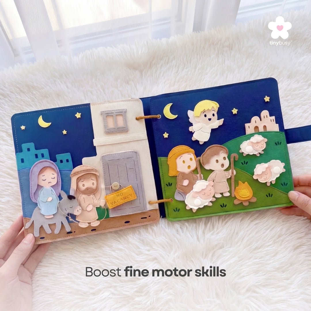 TinyBusy™ Nativity Bible Christmas Stories Handmade Busy Quiet Books BB2 - TinyBusy