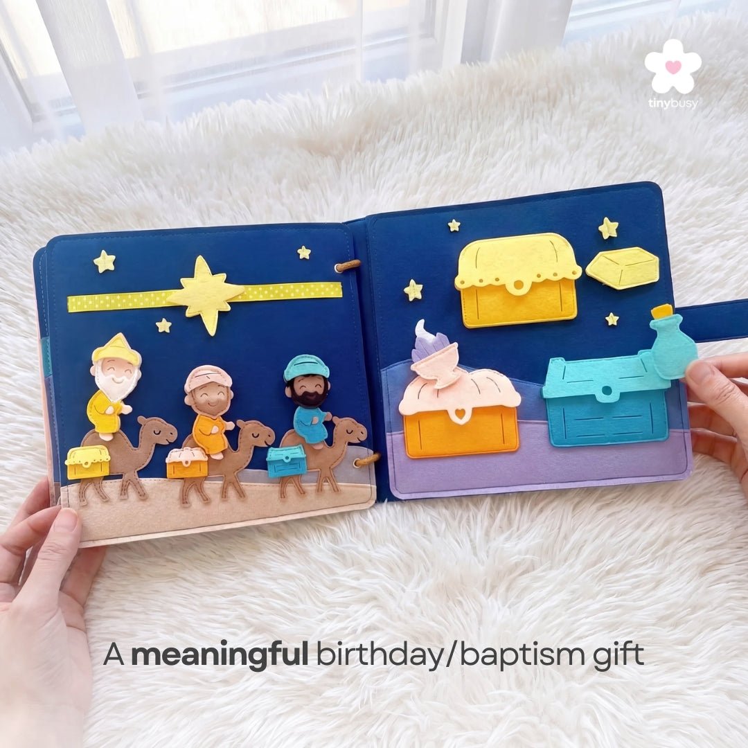 TinyBusy™ Nativity Bible Christmas Stories Handmade Busy Quiet Books BB2 - TinyBusy
